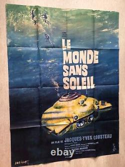 Le monde sans soleil Affiche Cinéma 1964 Original Grande French Movie Poster JYC