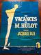 Les Vacances De M. Hulot Affiche Originale 1953 Cinéma Ress Movie Poster Tati