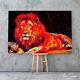 Lion Tableau Cadre Peinture Pop Art Portrait Poster Impression Sur Toile Affiche