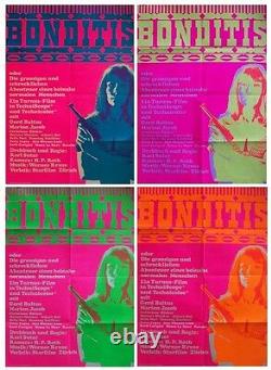 Lot 4 affiches James bond, Bonditis, pop art culture, movies poster, originale 1968