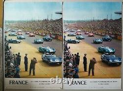 Lot d'affiches anciennes/original posters auto Citroen Le Mans Dauphine Doisneau