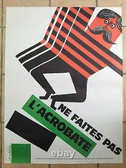 Lot de 15 affiches anciennes prévention/original posters Chadebec Metzger 1970
