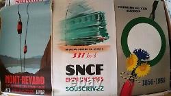 Lot de 7+3 affiches anciennes/original travel posters PLM SNCF Revard 1930-1960