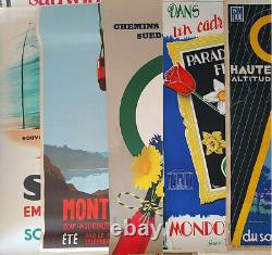 Lot de 7 affiches anciennes/original travel posters litho PLM SNCF 1930'-1960