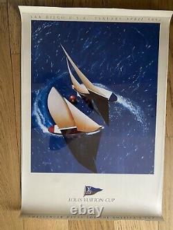 Louis Vuitton Affiche Poster original AMERICA'S CUP SAN DIEGO bateau boat USA