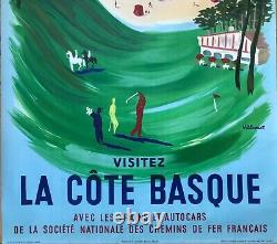 Nathan Garamond Affiche Original 1954 Paris Sncf Railways French Poster