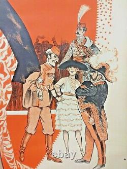 Ni veuve ni joyeuse affiche opérette Clérice 1919 vintage original poster
