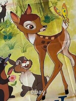 Original Bambi Movie Poster affiche 160 cm x 118 cm français Walt Disney