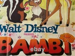 Original Bambi Movie Poster affiche 160 cm x 118 cm français Walt Disney