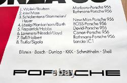 Original Porsche Affiche Poster 1000 Km Monza 7 X Porsche 956 Victoire 1983