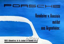Original Porsche Affiche Poster 1958 Porsche 356 La Anfangsjahre Porsche Rare