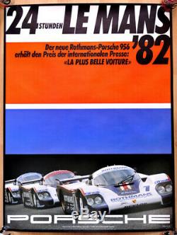 Original Porsche Affiche Poster Affiche le Mans 1982 Rothmans Porsche