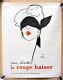 Original Publicité Affiche Le Rouge Baiser Rene Gruau 1949 Très Rare