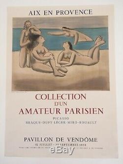 PICASSO Original exhibition poster 1958 Affiche originale