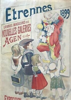 Philippe Chapellier Affiche 1899 Grands Magasins Agen Original French Poster