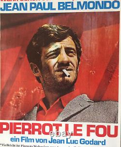 Pierrot Le Fou 1965 Jean-luc Godard Belmondo Karina Affiche Originale Poster