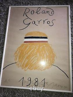 Poster Affiche Roland Garros 1981 Parfait Etat Original HORS COMMERCE Handsigned