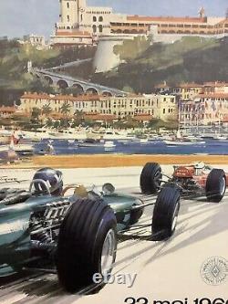 Rare Affiche Originale Course Auto Grand Prix De MONACO 1966 Race Poster