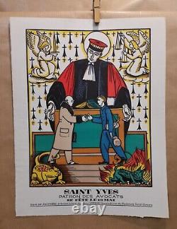 Saint Yves Patron Des Avocats Jean Chieze Paris Affiche Poster Original