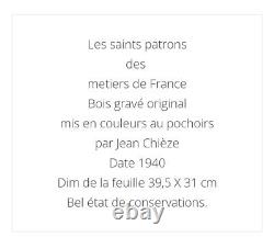 Saint Yves Patron Des Avocats Jean Chieze Paris Affiche Poster Original