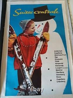 Ski Suisse Switzerland 4 affiches anciennes/original posters Falk Wehrli