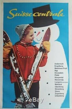 Ski Suisse/Switzerland Lot de 5 affiches anciennes/original posters Hans Falk