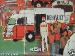 TRACTEUR RENAULT AFFICHE ORIGINALE tractor poster ESTAFETTE GOELETTE 1960 1970
