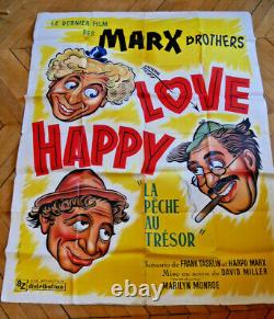 The Marx Brothers Marilyn Monroe Love Happy 1949 Poster Affiche Original