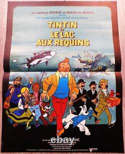 Tintin et Le Lac aux Requins Affiche ORIGINALE Poster 40x54cm 1521 1972 Herge