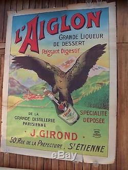 Vintage old original 1900 Absinthe epoch poster. Ancienne affiche publicitaire