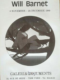 Will Barnet Circle Ii- Original Exhibition Poster Affiche -paris-1980 Rare
