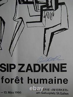 Zadkine Affiche Lithographique 1966 Signée Encre Lithographic Handsigned Poster